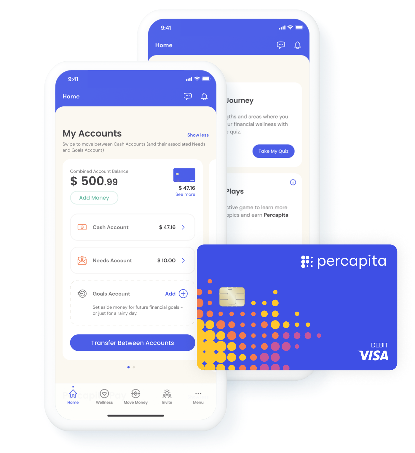 Application UI and Debit Visa Card